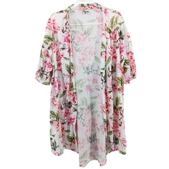 Show Me Your Mumu Brie Floral Robe Cardigan Womens OS Bride Bridal Resort Swim - Picture 1 of 7